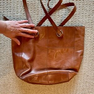 BORN Brown Leather Tote Bag